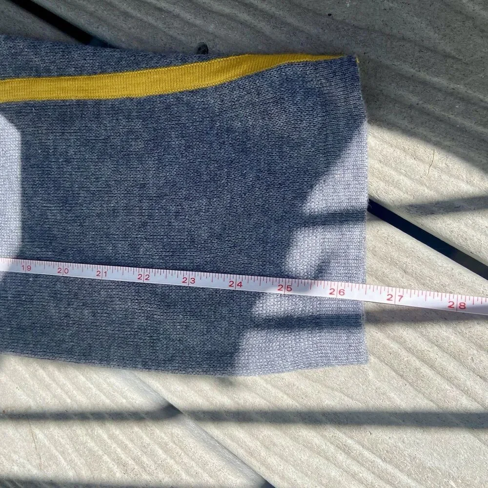Aeropostale Y2K Striped Sweater XL Gray Yellow Ringer Neck Skater Indie Grunge